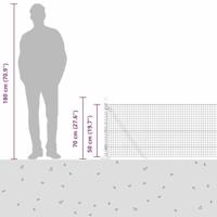 VidaXL Afrasteringspaal grijs 10 x 0,5 m (25 x 25 mm gaas) staal - thumbnail