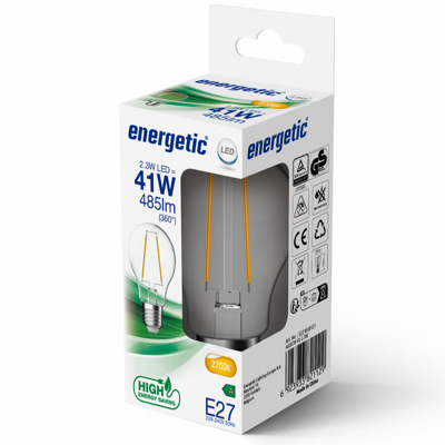 A Klasse Led lamp E27 A60 2.3 W = 41 W 485 lumen 2700K warm wit