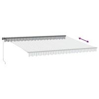 Luifel handmatig uittrekbaar en LED 450x350 cm antraciet en wit - thumbnail