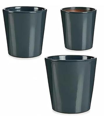 Pottenset Antraciet Klei (6 Stuks)