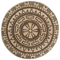 Poef handgemaakt 45x30 cm jute bruin - thumbnail