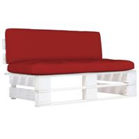 Tuinmiddenbank pallet geïmpregneerd grenenhout wit - thumbnail