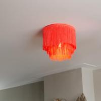 QAZQA Oosterse plafondlamp goud roze kap met franjes - Franxa - thumbnail