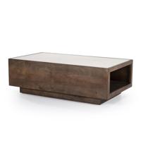 Eleonora Salontafel 'Hazel' Mangohout en marmer, 110 x 60cm - thumbnail