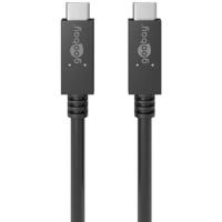 GOOBAY 492525 SuperSpeed USB-C-stekker, 100 W, PD, 0,5 m, zwart, zwart - thumbnail
