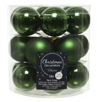 Decoris kerstballen glas dennengroen 4cm 18st - thumbnail