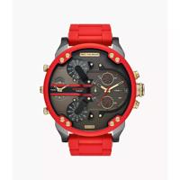 Diesel DZ7430 Heren Mr Daddy 2.0 chronograaf rood roestvrij staal en siliconen horloge - thumbnail