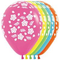 Ballonnen Hibiscus bloemen 5 stuks - thumbnail