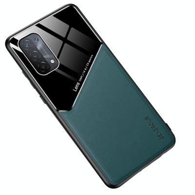 Voor Oppo A74 5G All-inclusive Leather + Organic Glass Beschermhoes met metalen ijzeren blad Voor Oppo A74 5G All-inclusive Leather + Organic Glass Beschermhoes met metalen ijzeren blad