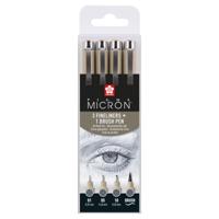 Fineliner sakura pigma micron koelgrijs 4 maten | 6 stuks - thumbnail
