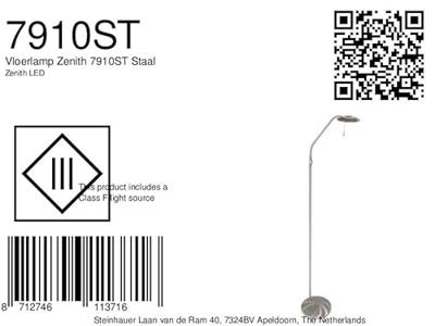 Steinhauer VloerlampZenith Led 118cm metaalgrijs - 7910ST - thumbnail