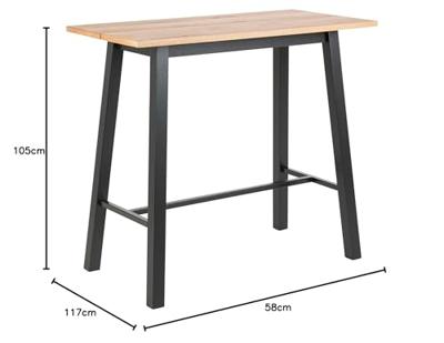 Bartafel 'Camilla' 117 x 58cm, kleur zwart
