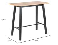 Bartafel 'Camilla' 117 x 58cm, kleur zwart - thumbnail