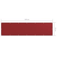 VidaXL Balkonscherm 75x300 cm oxford stof rood - thumbnail