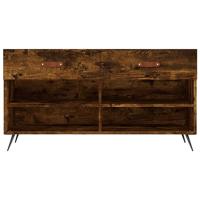 VidaXL Schoenenbank 102x35x55 cm bewerkt hout gerookt eikenkleurig - thumbnail