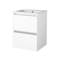 Badmeubelset BWS Salt 50x46cm Greeploos 2 Lades Met Wastafel 1 Kraangat Ice White - thumbnail