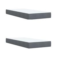 Boxspring met matras fluweel donkergrijs 200x200 cm - thumbnail