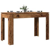 Eettafel 120x60x76 cm bewerkt hout oud houtkleurig - thumbnail