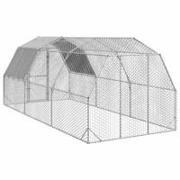 Kippenren met dak 2,5x6x2,25 m gegalvaniseerd staal - thumbnail