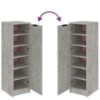 Schoenenkast 30x35x100 cm bewerkt hout betongrijs - thumbnail