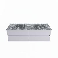 MONDIAZ VICA-DLUX 150cm badmeubel onderkast Cale 4 lades. Inbouw wastafel CLOUD dubbel 2 kraangaten, kleur Lava. - thumbnail