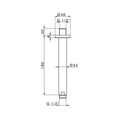 Plafond Arm Salenzi Giro Mat Zwart OUTLET Plafond Arm Salenzi Giro Mat Zwart OUTLET