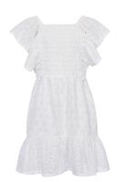 Little Heart Broidery Dress White - thumbnail