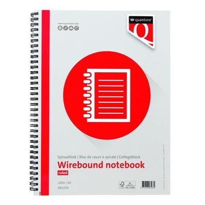 Spiraalblok Quantore A4 lijn spiraal 100vel 70gr | 5 stuks