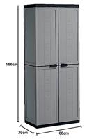 Kast Curver Donker grijs Plastic 68 x 166 x 39 cm - thumbnail