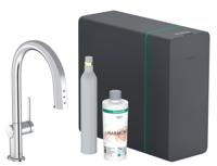 Hansgrohe Aqittura M91 SodaSystem 210, uittrekbare uitloop, 1jet, sBox, starter set, chroom - thumbnail