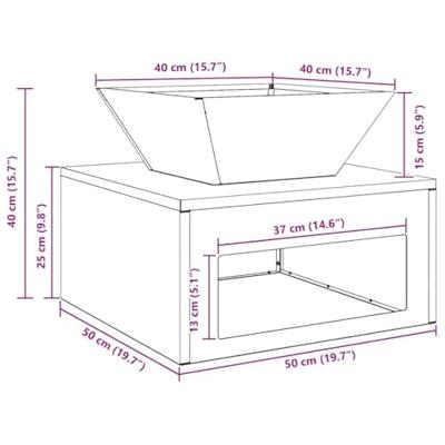 Vuurkorf Zwart 50 x 50 x 40 cm Staal - thumbnail