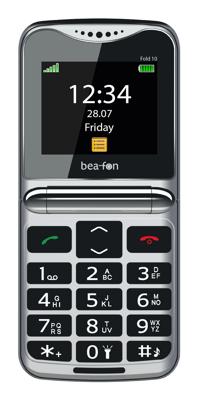 Beafon, Fold10 LTE, klaptelefoon, SOS-noodoproepknop, XL kleurenbinnendisplay 2,2 (5,58 cm), XL kleurenscherm van buitenaf 1,44 inch (3,65 cm), fotocontactweergave, camera, lichtsignaal, tafellader,