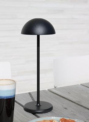 Lucide JOY - Oplaadbare Tafellamp Binnen/Buiten - Accu/Batterij - Ø 12 cm - LED Dimb. - 1x1,5W 3000K - IP54 - Zwart