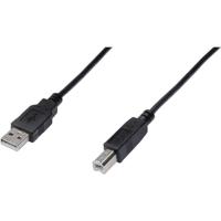 Digitus AK-300105-018-S USB-kabel USB 2.0 USB-A stekker, USB-B stekker 1.80 m Zwart Rond, Afgeschermd (dubbel) - thumbnail
