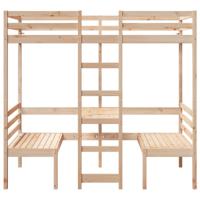 Hoogslaper met bureau en stoelen massief grenenhout 75x190 cm - thumbnail