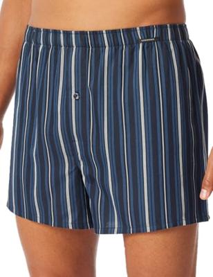 Schiesser 2-Pack heren wijde boxershort katoen woven - Losse blauwe 100% katoenen boxershorts