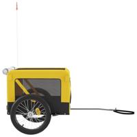 Hondenfietstrailer oxford stof en ijzer geel en zwart - thumbnail