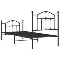 Bedframe met hoofd- en voeteneinde metaal zwart 90x200 cm - thumbnail