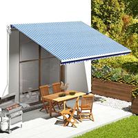 Vervangingsdoek voor luifel 4,5x3,5 m blauw en wit - thumbnail