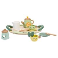Classic World houten vintage theeset met dienblad, 14dlg. - thumbnail