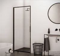 BWS Nisdeur Recta 80x200 cm 8 mm NANO Glas Mat Zwart Profiel Aqua Splash - thumbnail