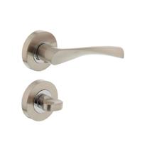 Deurkruk 1687 Giussy op rond rozet 7mm nokken met WC8mm nikkel mat - thumbnail