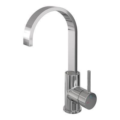 Brauer Stripe hoge opbouw wastafelmengkraan met draaibare platte uitloop model A chroom