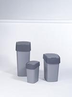 Curver flip bin 45 liter zilver/antraciet - thumbnail