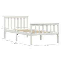 Bedframe massief grenenhout wit 100x200 cm - thumbnail