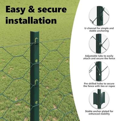 VidaXL Hek met paal groen 1,2 x 10 m staal en pvc