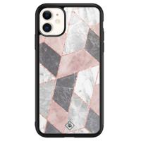 iPhone 11 glazen hardcase - Stone grid - thumbnail