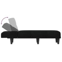 Chaise longue stof zwart - thumbnail