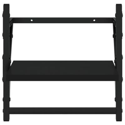 Wandschappen met stangen 2 st 30x25x30 cm zwart - thumbnail