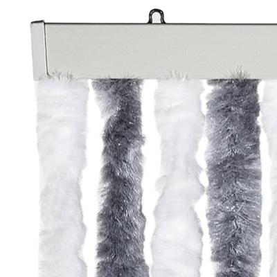 VidaXL Vliegengordijn 100x230 cm chenille grijs en wit